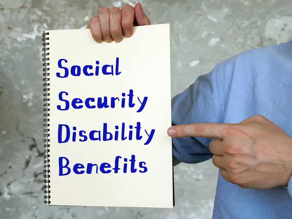 Social Security Disability Benefits phrase on the sheet.